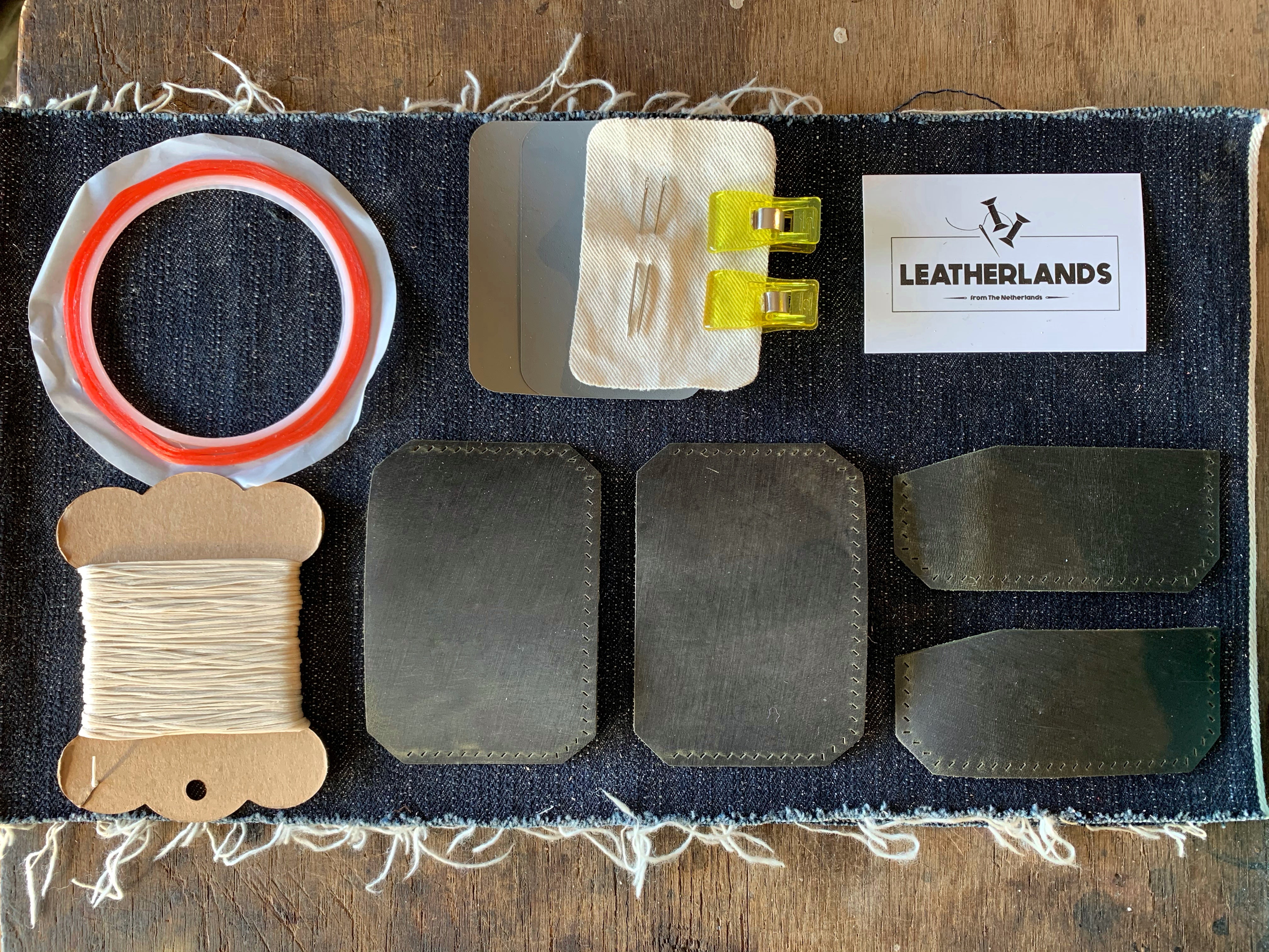DIY Leather Card Holder (3slots) - Green