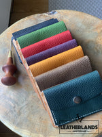 Coin Pouch Card Wallet In Natural Handstitched