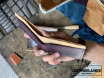 The Billfold In Purple & Natural Handstitched
