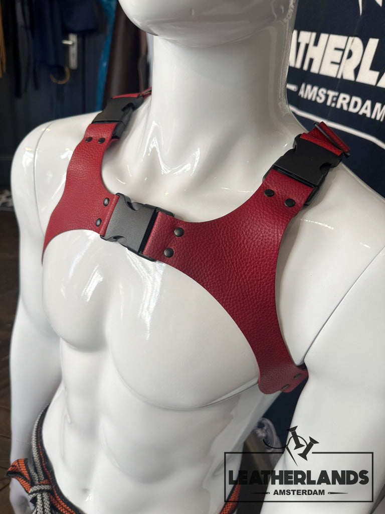 INTERCHANGEABLE HARNESS - Red Handstitched