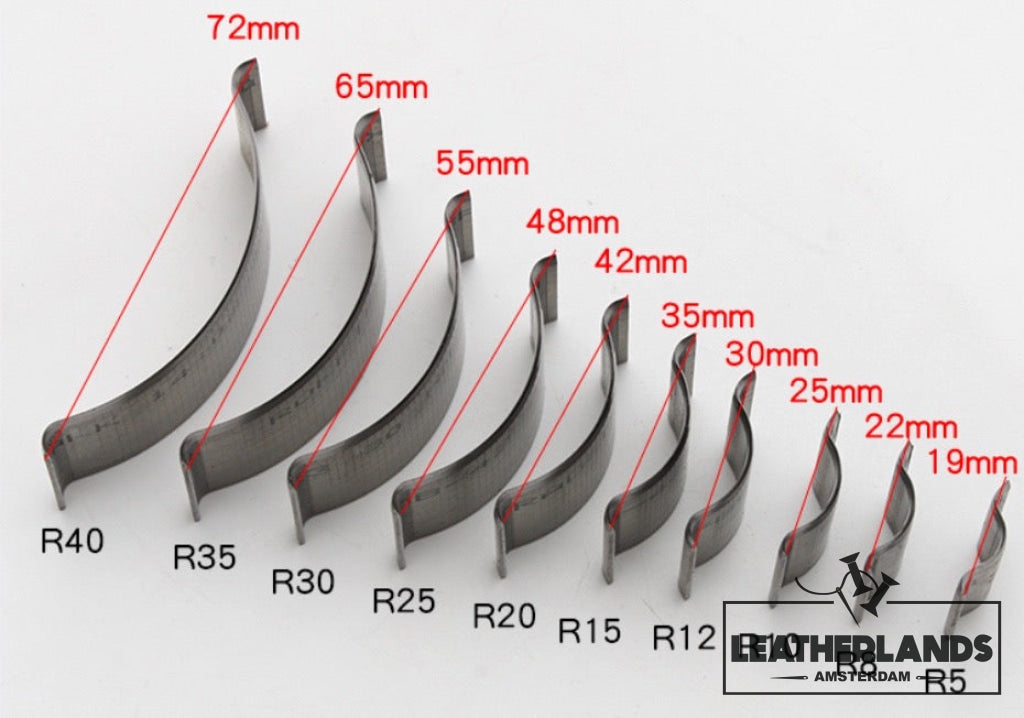 Round Corner Punching Blade Set Of 10/ Ronded Hoek Holpijp (Sku068) Leathercraft Tools