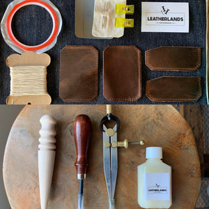 DIY Leather Card Holder (3slots) - Dark Brown