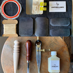 DIY Leather Card Holder (3slots) - Navy