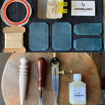 DIY Leather Card Holder (3slots) - Ocean Blue