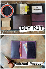 DIY Leather Business Card Holder (2slots) - Purple
