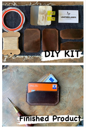 DIY Leather Card Holder (3slots) - Dark Brown
