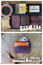 DIY Leather Card Holder (3slots) - Purple