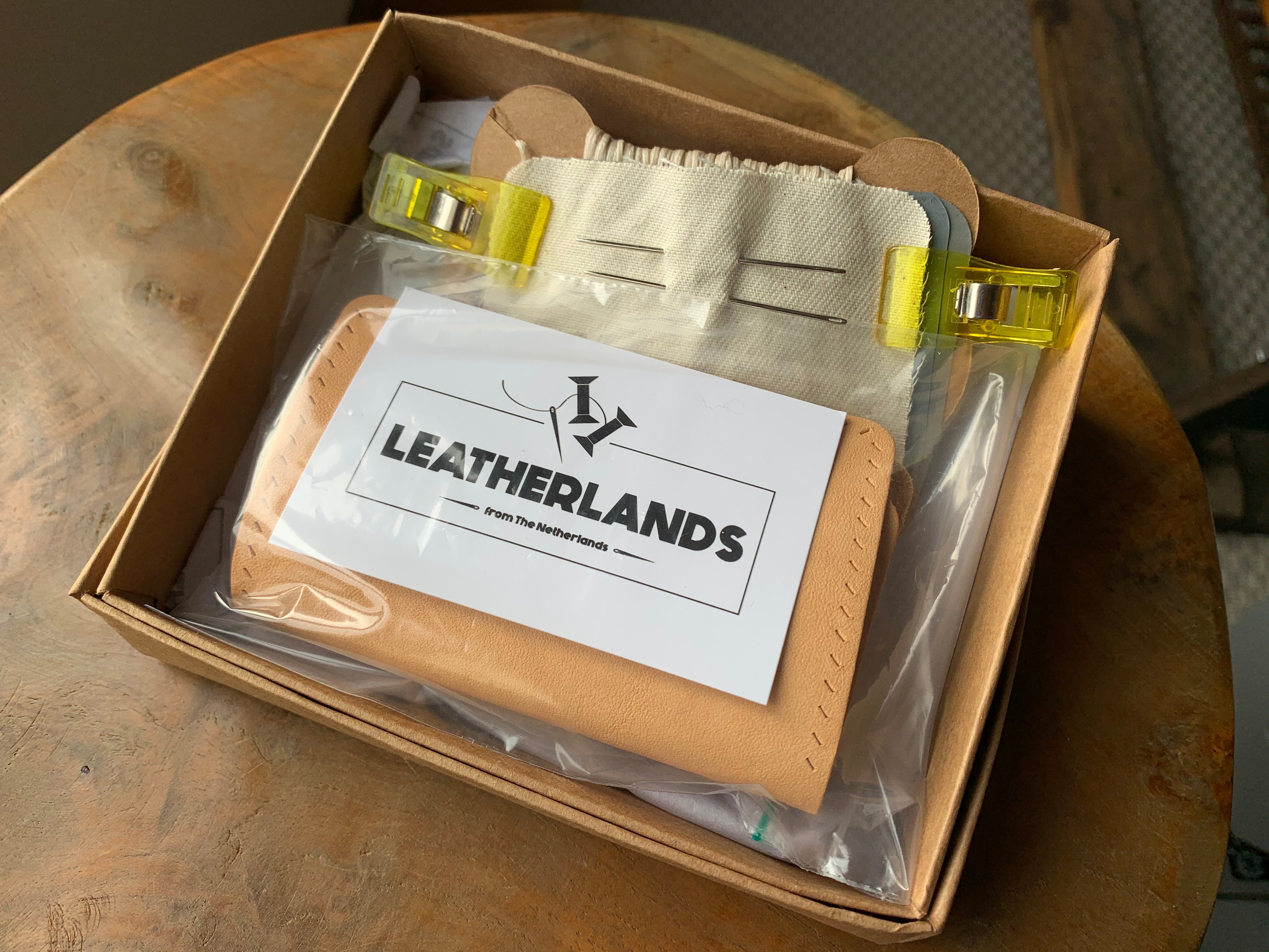 DIY Leather Business Card Holder (2slots) - Ocean Blue