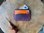 DIY Leather Card Holder (3slots) - Purple