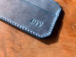 DIY Leather Card Holder (3slots) - Ocean Blue