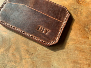 DIY Leather Card Holder (3slots) - Dark Brown