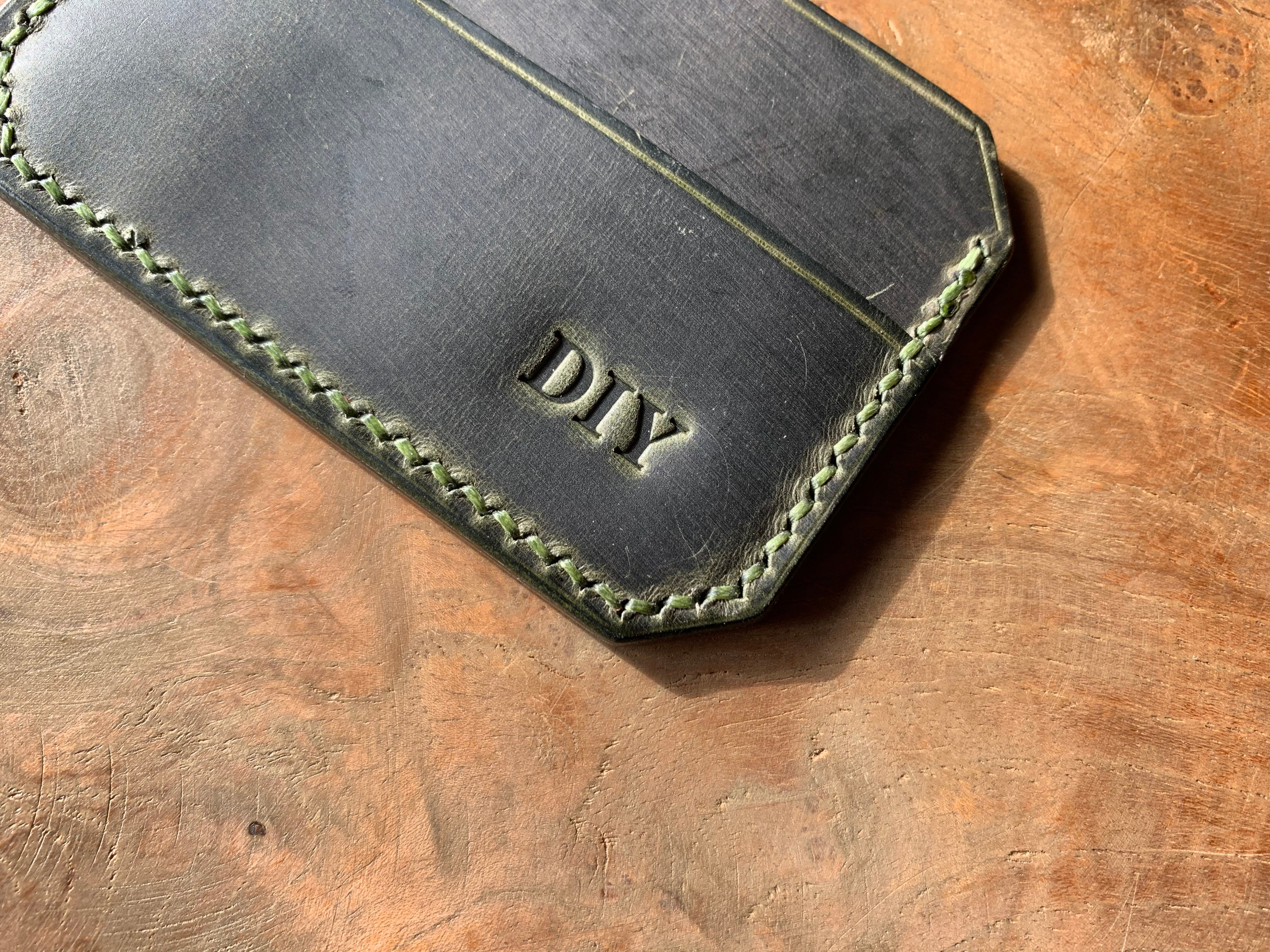 DIY Leather Card Holder (3slots) - Green