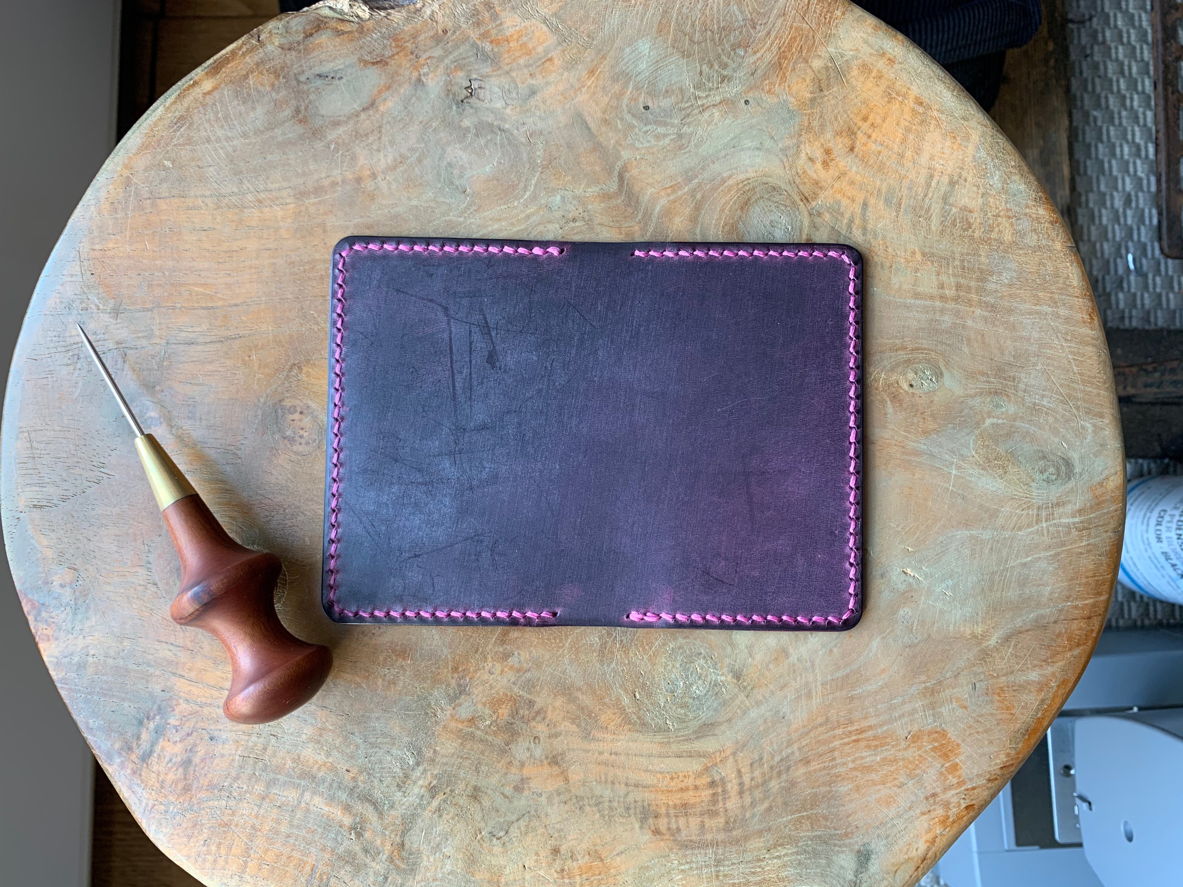 DIY Leather Business Card Holder (2slots) - Purple