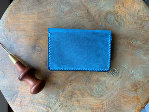 DIY Leather Business Card Holder (2slots) - Ocean Blue