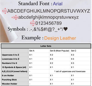 Custom Letters Stamp on Leather or other Material/Op Maat Gemaakte Alfabet Stempel Voor Leer Of Andere Materialen (SKU086)