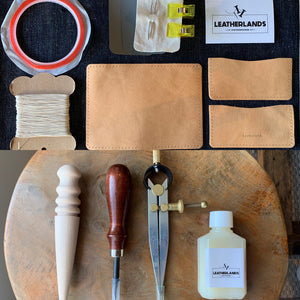 DIY Leather Business Card Holder (2slots) - Natural Tan