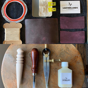 DIY Leather Business Card Holder (2slots) - Purple