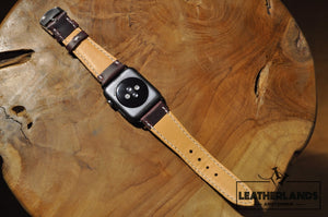 Apple Watch Band In Purple & Natural Handstitched