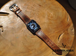 Apple Watch Band In Vintage Brown & Natural Handstitched