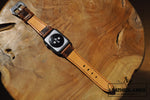Apple Watch Band In Vintage Brown & Natural Handstitched