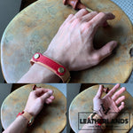 Bracelet - The Spanner In Natural & Fiesta Handstitched