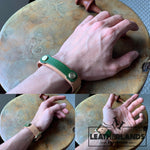 Bracelet - The Spanner In Natural & Lattuga Handstitched