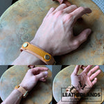 Bracelet - The Spanner In Natural & Ocra Handstitched