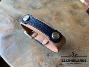 Bracelet - The Spanner In Natural & Viola Handstitched