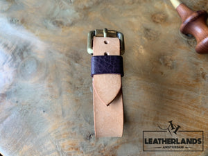 Bracelet - The Spanner In Natural & Viola Handstitched