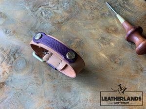 Bracelet - The Spanner In Natural & Viola Handstitched