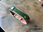 Bracelet - The Spanner In Natural & Viola Handstitched