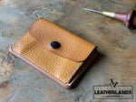 Coin Pouch Card Wallet In Natural & Agave Ochre / Without Initials