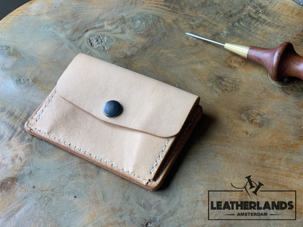 Coin Pouch Card Wallet In Natural & Agave / Without Initials