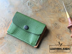 Coin Pouch Card Wallet In Natural & Lattuga