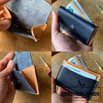 Coin Pouch Card Wallet In Natural & Navy