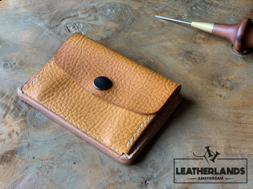 Coin Pouch Card Wallet In Natural & Safari Ochre / Without Initials