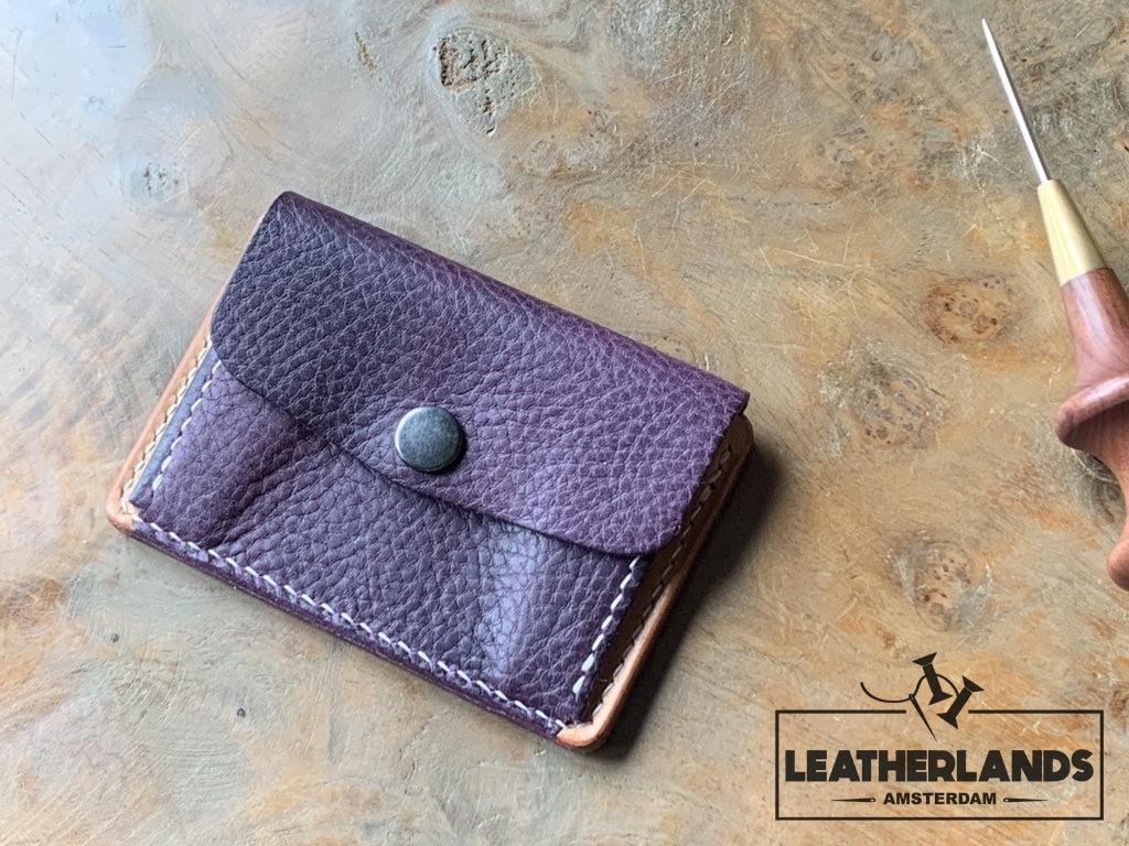 Coin Pouch Card Wallet In Natural & Viola