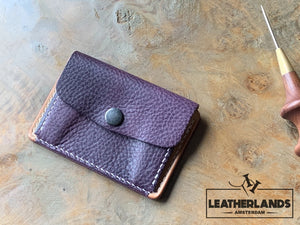 Coin Pouch Card Wallet In Natural & Viola