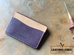 Coin Pouch Card Wallet In Natural & Viola