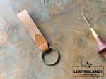 Key Chain 05 - The Leaf In Natural & Ocra Handstitched