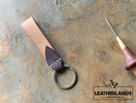 Key Chain 05 - The Leaf In Natural & Safari Handstitched