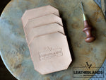 Leather Coasters In Natural Handstitched
