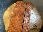 Leather Strap - Light Brown With Pressed Pattern (Sku229)