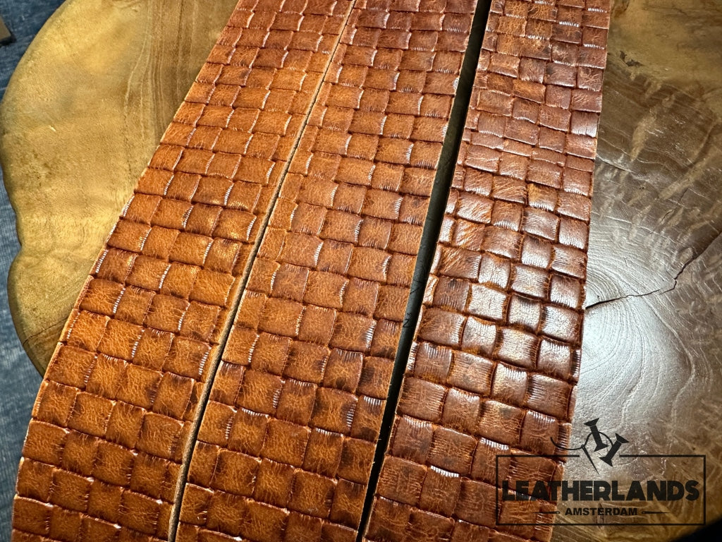 Leather Strap - Light Brown With Pressed Pattern (Sku229)