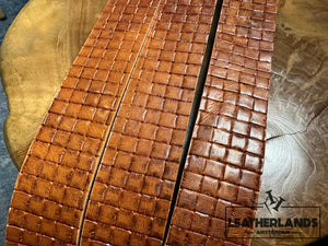 Leather Strap - Light Brown With Pressed Pattern (Sku229)