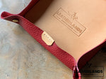 Leather Tray In Natural & Fiesta Handstitched