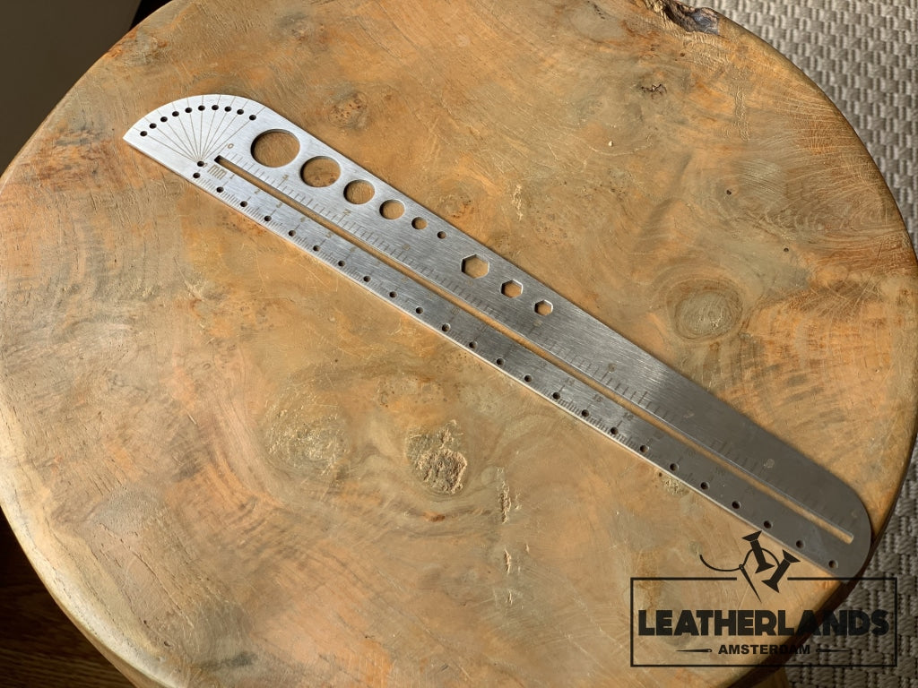 Steel Muti-Functional Ruler Leathercraft Tools