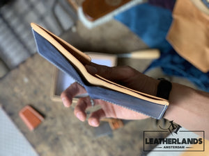 The Billfold In Navy & Natural Handstitched