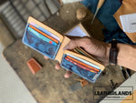 The Billfold In Navy & Natural Handstitched