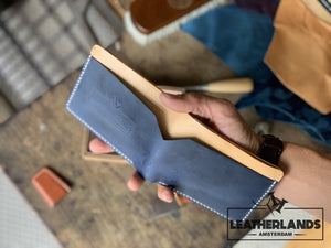 The Billfold In Navy & Natural Handstitched